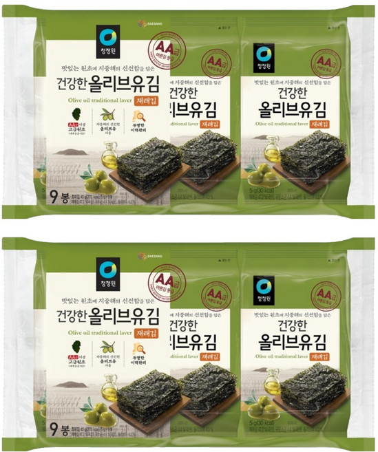 청정원 올리브유재래김, 5g, 18개