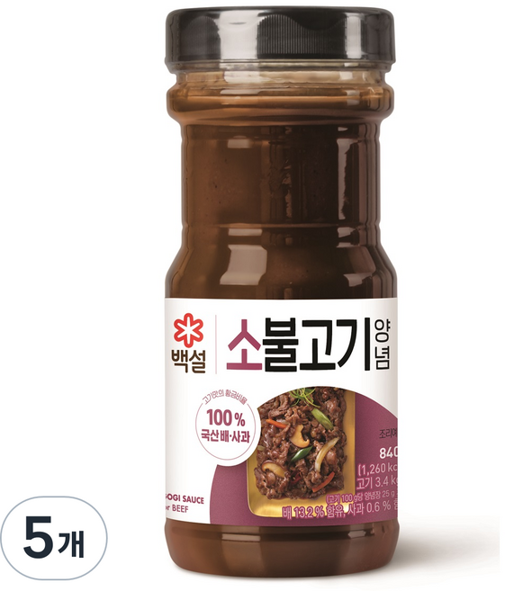 백설 소불고기 양념, 840g, 5개