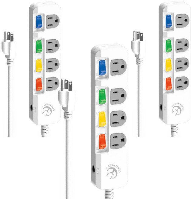 CENTENARY 成電牌 超值型電源延長線 CT-3665B, 2.7m, 白色, 3條