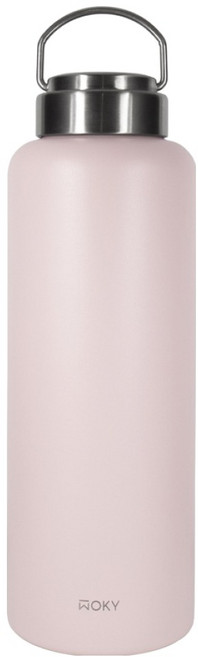 WOKY 沃廚 台灣公司貨 提手輕芯鈦瓷易潔層保溫瓶, 靄緋粉, 1.2L, 1個