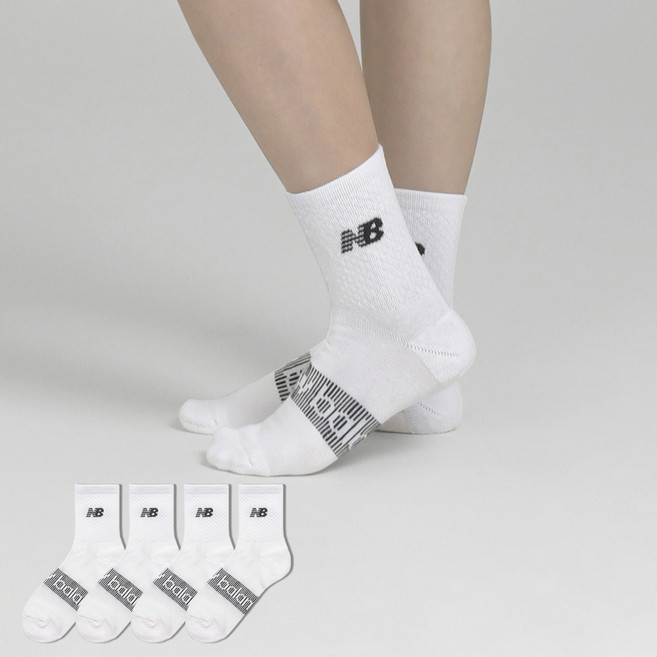 New Balance 網眼Logo氣墊中筒襪 4雙