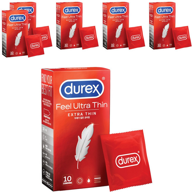 듀렉스 필 울트라 씬 콘돔, 10개입, 6개