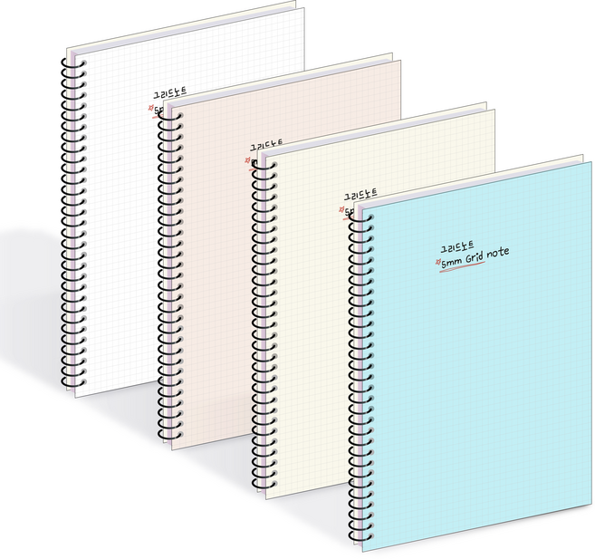 그리드노트 5mm 23-5823, 4개, 랜덤 발송