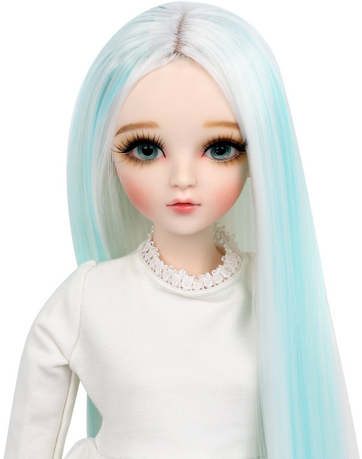 아카라치 60cm용 구체관절인형 가발 아이스믹스 스트레이트, 혼합 색상, 1개