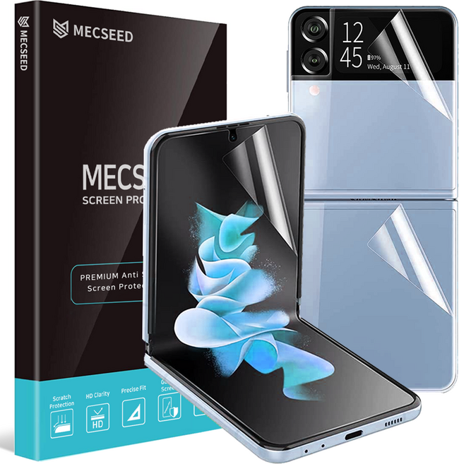 MECSEED 6DNF 풀커버 자가복원 하이브리드 유리하드코팅 강화 휴대폰 액정보호필름 내부 2p + 외부 2p + 후면 2p 세트, 1세트