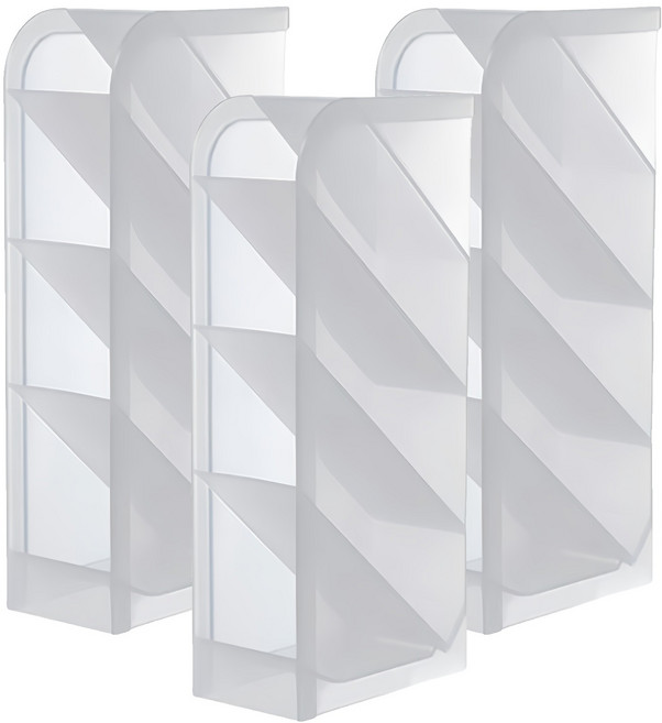 U-mop 斜插式筆筒 中 3入組 塑膠材質, 透明色, 1組