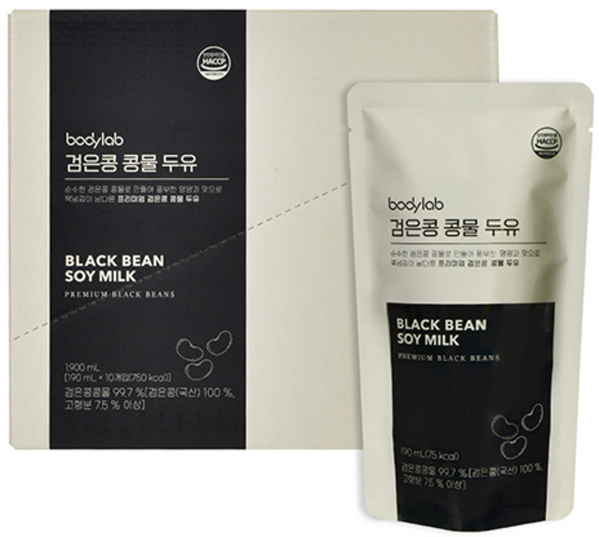 바디랩 검은콩 콩물 두유, 190ml, 10개