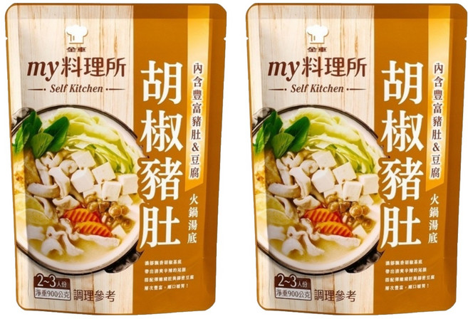 金車 my 料理所 胡椒豬肚火鍋湯底, 900g, 2包