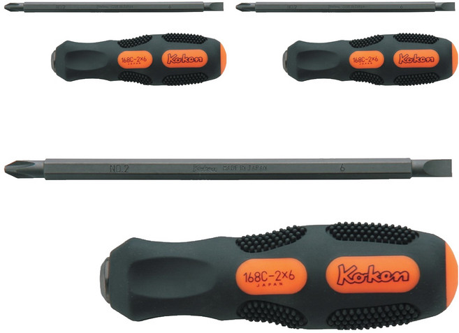 코켄 양용 드라이버 날장 150mm 168C-150 (+)PH2x(-)6, 3개