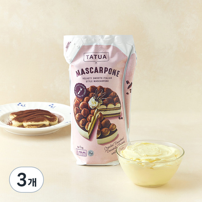타투아 마스카포네 치즈, 1kg, 1개입, 3개