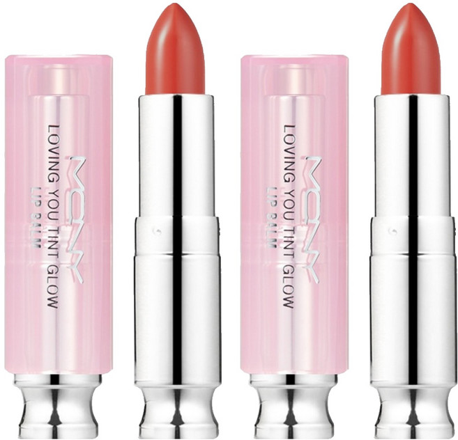 맥퀸뉴욕 러빙유 틴트 글로우 립밤, 클리어레드, 3.5g, 2개