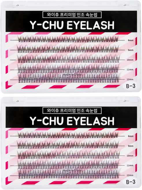 와이츄 프리미엄 가닥 부분속눈썹 11mm B-3-5, 블랙, 400개