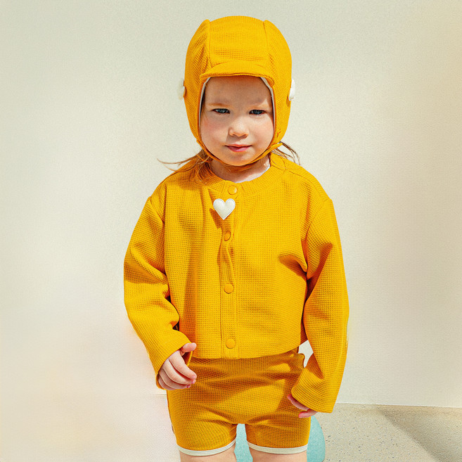 Pimpollo 幼兒用 Loen 防曬泳帽 + 泳衣套組