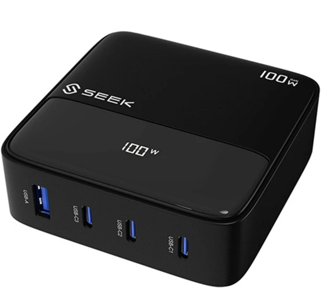 SEEK 100W GaN電源供應器 CU-P1002, 黑色, 1個