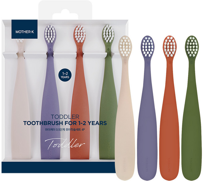마더케이 0.5단계 유아칫솔 세트, 혼합색상, 4개입, 1세트