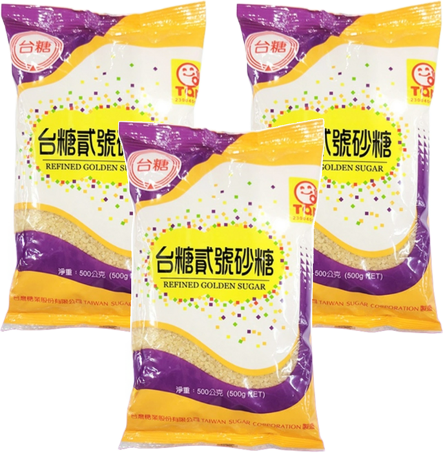 台糖 貳號砂糖, 500g, 3包