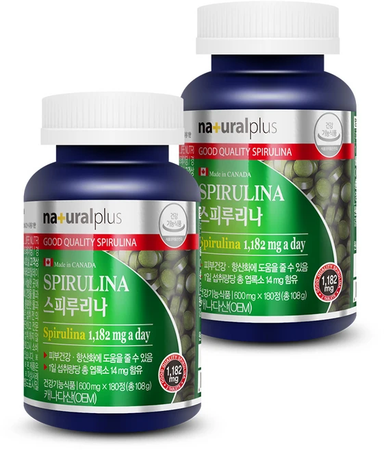 내츄럴플러스 스피루리나, 180정, 2개 - 쿠팡