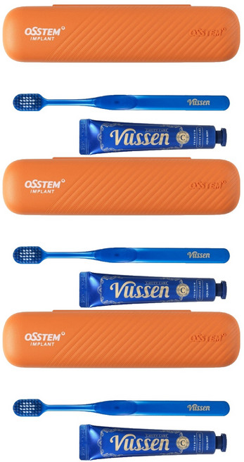 뷰센 여행 휴대용 양치키트 C 충치케어 치약 40g + 칫솔 세트, 3세트