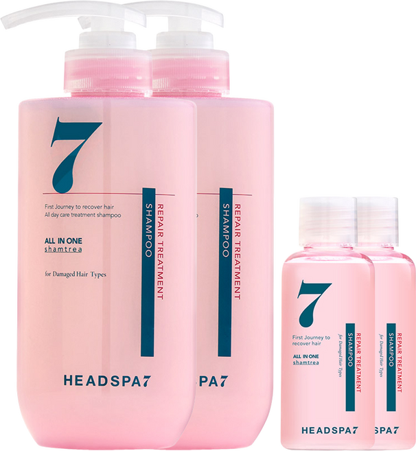 헤드스파7 리페어 트리트먼트 샴푸 500ml + 70ml 세트, 2개