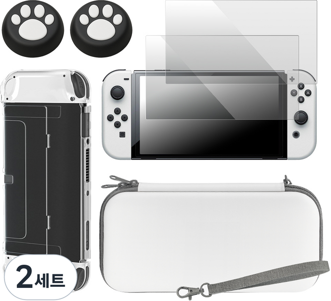 스페이스쉴드 닌텐도 스위치 OLED 호환 액세서리 에센셜 5종 세트, 혼합색상, 2세트