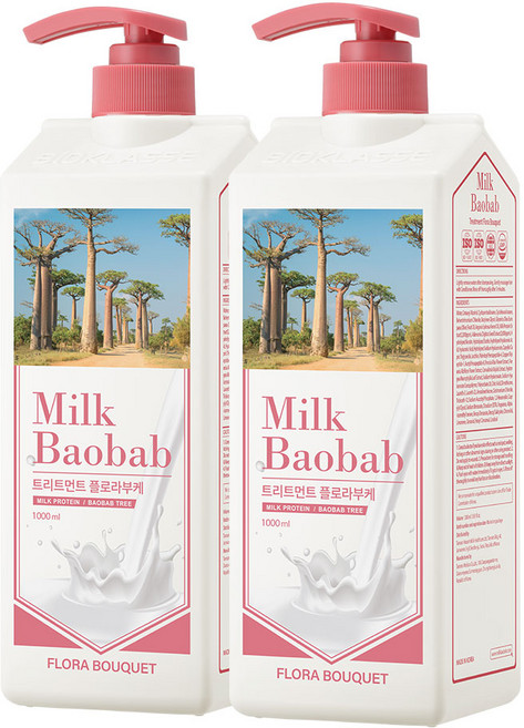 밀크바오밥 플로라부케 헤어트리트먼트, 1L, 2개