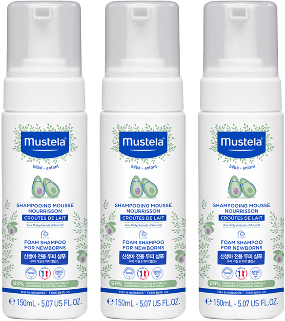 무스텔라 폼 포 뉴 본 유아샴푸, 150ml, 3개