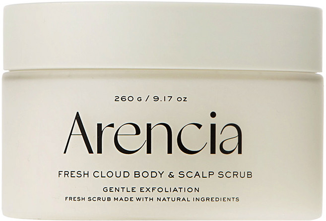 Arencia 清新雲朵身體與頭皮磨砂膏 白茶與橙花, 260g, 1個