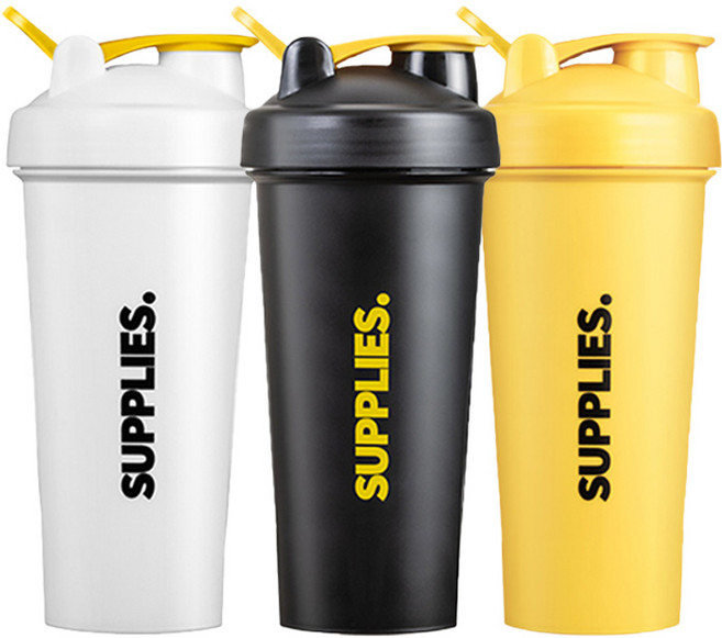 서플라이스 쉐이커 클래식 3종 세트, 블랙 + 화이트 + 옐로우, 700ml, 1세트