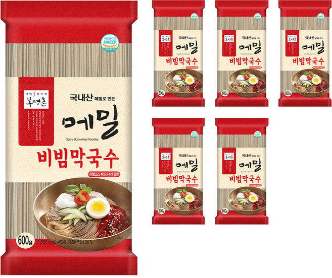 봉평촌 메밀 비빔 막국수, 600g, 6개