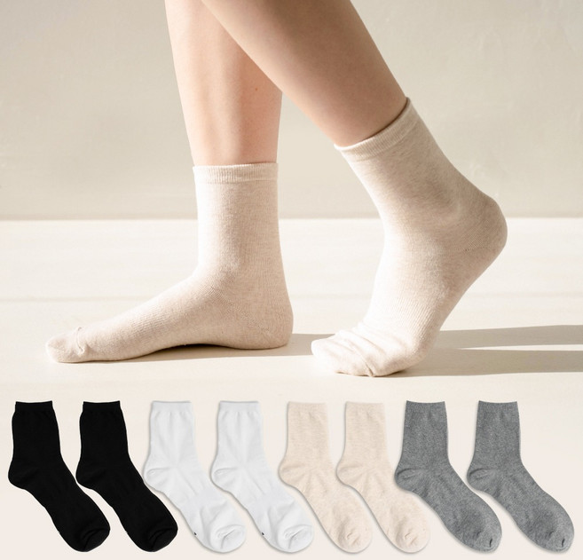 삭스팩토리 여성용 노빵꾸 중목 양말 8켤레 세트