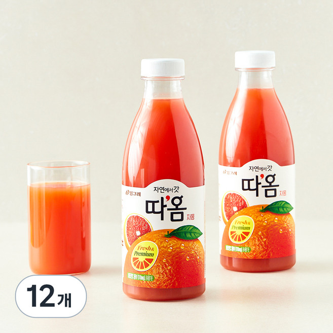 따옴 냉장 자몽주스, 730ml, 12개