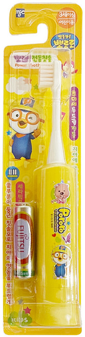 뽀로로 어린이용 전동칫솔, 옐로우, 1개