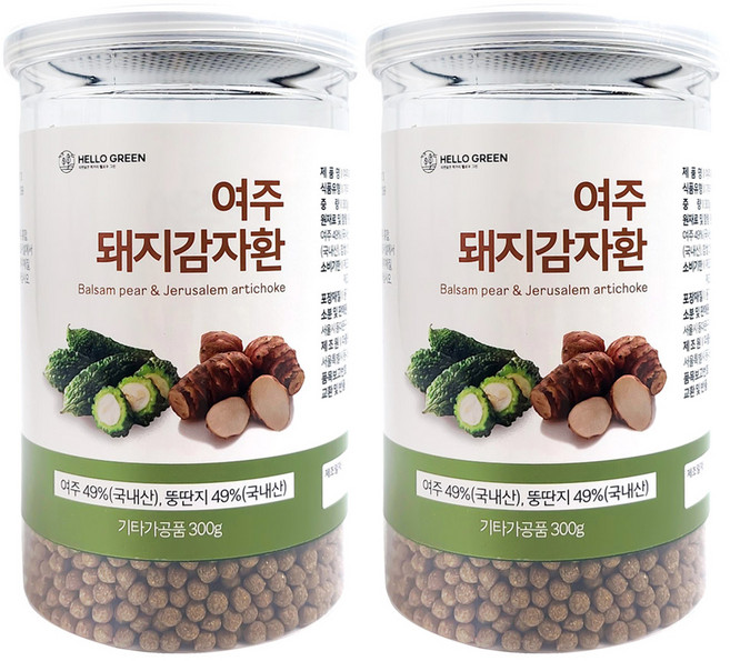 헬로우그린 여주 돼지감자 환 통, 300g, 2개