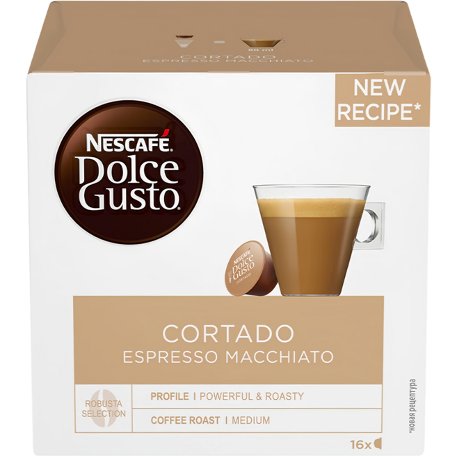 NESCAFE 雀巢咖啡 Dolce Gusto 多趣酷思 濃縮咖啡瑪奇朵咖啡膠囊, 6.3g, 16個裝, 1組