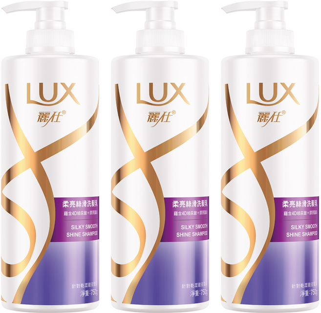 LUX 麗仕 柔亮絲滑洗髮乳, 750g, 3瓶