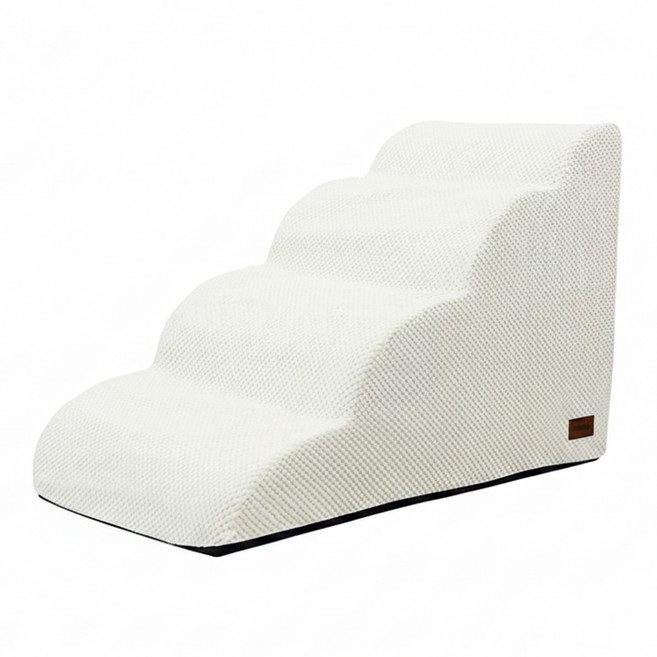 Allmio Pet 雲朵布料曲線寵物階梯, 奶油象牙, 1個