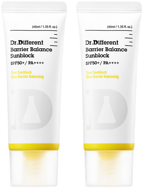 Dr.Different 肌膚屏障平衡防曬霜 SPF50+ PA++++, 40ml, 2條