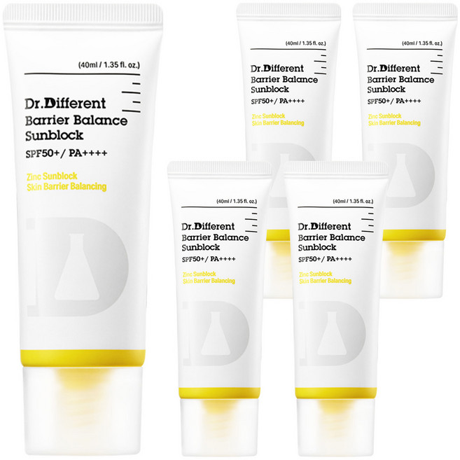 Dr.Different 肌膚屏障平衡防曬霜 SPF50+ PA++++, 40ml, 5條