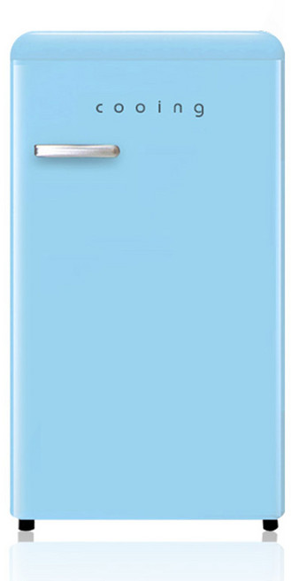 쿠잉전자 레트로 미니 85L 1도어 냉장고, 스카이블루, REF-90CNS
