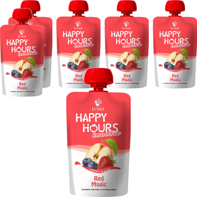 HAPPY HOURS 生機纖果飲 蘋果 + 藍莓 + 草莓, 100g, 6入