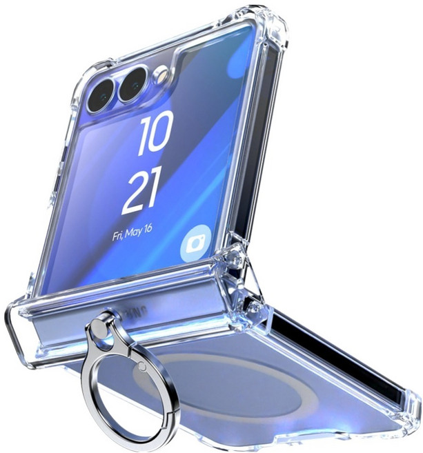 구스페리 맥세이프 클리어 커버 with 링 힌지보호 풀커버 휴대폰 케이스