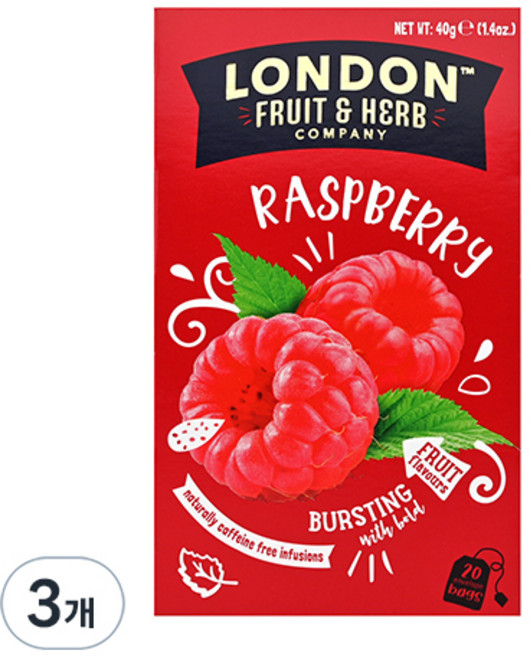 런던프룻앤허브 라즈베리랑데뷰 티백, 2g, 20개입, 3개
