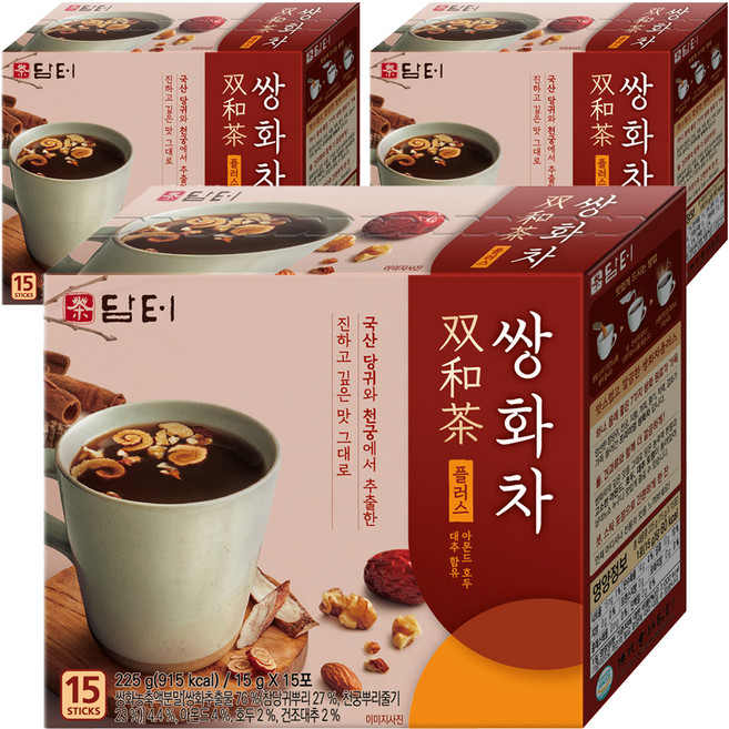 담터 쌍화차 플러스, 15g, 15개입, 3개