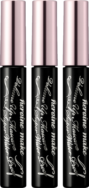 히로인메이크 볼륨 업 마스카라 슈퍼 워터프루프 6g, 01 딥블랙, 3개