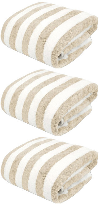 원이네 스프라이트 소프트 샤워타월 70 × 140cm, 베이지, 3개