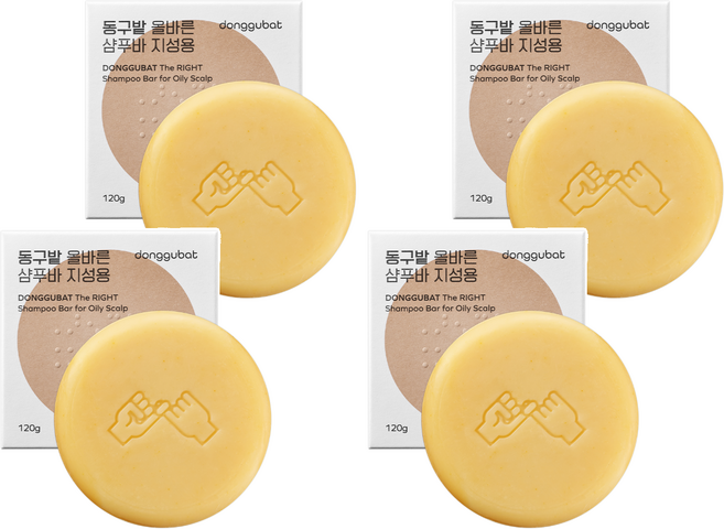 동구밭 올바른 샴푸바 지성용, 120g, 4개