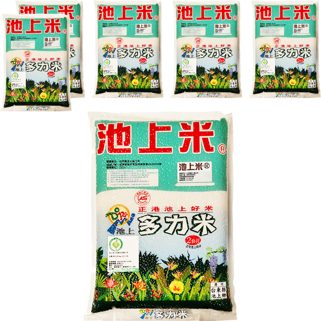 池上多力米 多力米, 2kg, 6包, CNS 一等