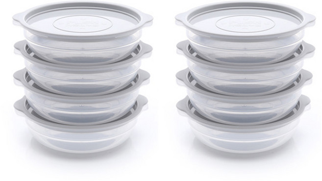 전자렌지용 쿡앤밥 심플쿡 밥보관용기 연그레이, 8개, 450ml