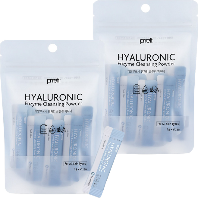 프레티 히알루로닉 엔자임 클렌징 파우더, 20g, 2개