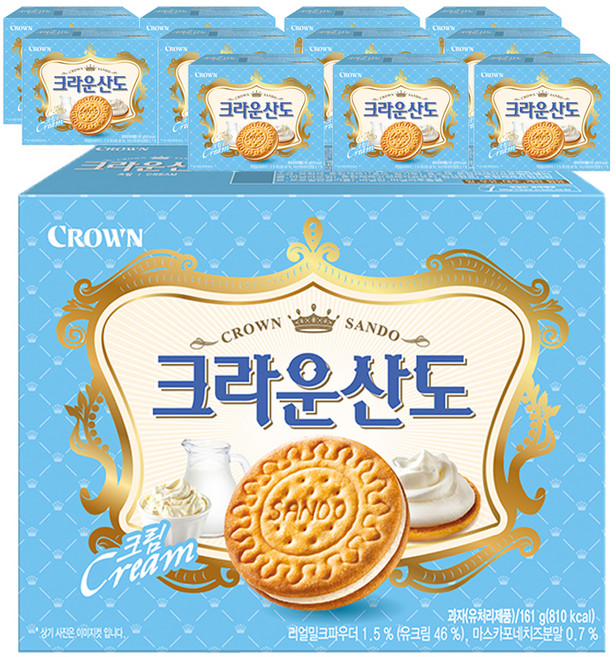크라운산도 크림, 161g, 12개